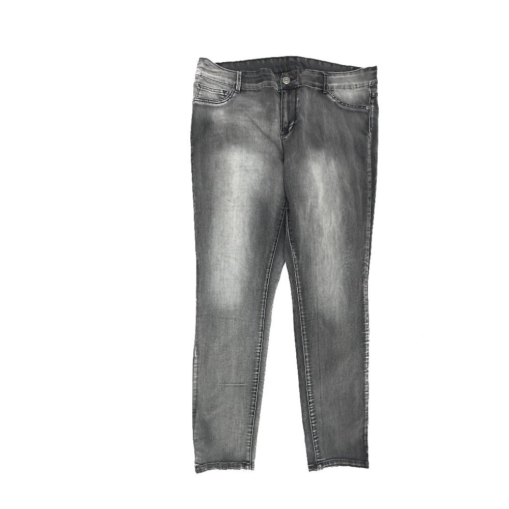 Maurices Skinny Jeans Womens 18 Black Faded Mid Rise Stretch Denim